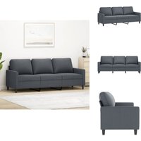 Vidaxl - 3-Sitzer-Sofa Dunkelgrau 180 cm Samt - Samtsofa - Wohnlandschaft - 3er Sofa - Grau Sofa - Couchtisch Vidaxl - 3-Sitzer-Sofa Dunkelgrau 180 cm Samt - Samtsofa - Wohnlandschaft - 3er Sofa - Grau Sofa - Couchtisch von VIDAXL