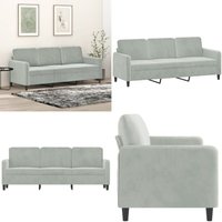 Vidaxl - 3-Sitzer-Sofa Hellgrau 180 cm Samt - Samtsofa - Wohnlandschaft - 3er Sofa - Grau Sofa - Modernes Sofa - Home & Living Vidaxl - 3-Sitzer-Sofa Hellgrau 180 cm Samt - Samtsofa - Wohnlandschaft - 3er Sofa - Grau Sofa - Modernes Sofa - Home & Living von VIDAXL