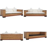 Vidaxl - 3-Sitzer-Sofa mit Kissen Braun Natürliches Rattan - Ratansofa - Esszimmertisch - Gartenmöbel - Lounge Möbel - Couch - Home & Living Vidaxl - 3-Sitzer-Sofa mit Kissen Braun Natürliches Rattan - Ratansofa - Esszimmertisch - Gartenmöbel - Lounge Möbel - Couch - Home & Living von VIDAXL