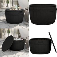3-in-1 Gartenbox Schwarz Polypropylen - Gartendeko - Gartenaufbewahrung - Gartenmöbel - Sitzbank - Outdoor Möbel - Home & Living von VIDAXL