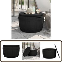 3-in-1 Gartenbox Schwarz Polypropylen - Gartendeko - Gartenaufbewahrung - Gartenmöbel - Sitzbank - Outdoor Möbel von VIDAXL