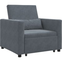 Vidaxl - 3-in-1 Schlafsofa Dunkelgrau Samt von VIDAXL