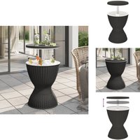 3-in-1 Tisch mit Eiskühler Schwarz Polypropylen - Gartentisch - Kühlttisch - Partyttisch - Outdoortisch - Eistruhe von VIDAXL