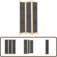 3-teiliger Raumteiler Grau 120 x 170 x 4 cm Stoff - Raumteiler - Sichtschutz - Wohnzimmerdeko - Wohnzimmereinrichtung - Trennwand von VIDAXL