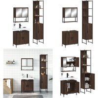 Vidaxl - 3-tlg. Badmöbel-Set Braun Eichen-Optik Holzwerkstoff - Badmöbel-Set - Badezimmermöbel - Holzwerkstoff - Eiche Optik - Spiegelschrank - Home Vidaxl - 3-tlg. Badmöbel-Set Braun Eichen-Optik Holzwerkstoff - Badmöbel-Set - Badezimmermöbel - Holzwerkstoff - Eiche Optik - Spiegelschrank - Home von VIDAXL
