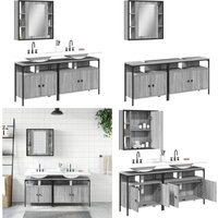 Vidaxl - 3-tlg. Badmöbel-Set Grau Sonoma Holzwerkstoff - Badezimmermöbel - Badschrank - Spiegelkombination - Badmöbel-Set - Grau Sonoma - Home & Vidaxl - 3-tlg. Badmöbel-Set Grau Sonoma Holzwerkstoff - Badezimmermöbel - Badschrank - Spiegelkombination - Badmöbel-Set - Grau Sonoma - Home & von VIDAXL