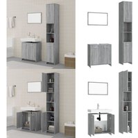 Vidaxl - 3-tlg. Badmöbel-Set Grau Sonoma Holzwerkstoff - Badmöbel Set - Holzwerkstoff - Badezimmermöbel - Grau Sonoma - Spiegelschrank - Home & Living Vidaxl - 3-tlg. Badmöbel-Set Grau Sonoma Holzwerkstoff - Badmöbel Set - Holzwerkstoff - Badezimmermöbel - Grau Sonoma - Spiegelschrank - Home & Living von VIDAXL