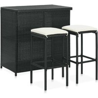 Vidaxl - 3-tlg. Bar Set Poly Rattan Schwarz von VIDAXL