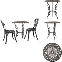 3-tlg. Bistro-Set Aluminiumguss - Bistro Set - Gartenmöbel - Esstisch - Gartenstühle - Aluminiumguss von VIDAXL