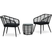 Vidaxl - 3-tlg. Bistro-Set Poly Rattan Schwarz von VIDAXL