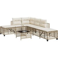 3-tlg. Garten-Ecksofa-Set mit Kissen Beige Poly Rattan - Vidaxl 3-tlg. Garten-Ecksofa-Set mit Kissen Beige Poly Rattan - Vidaxl von VIDAXL