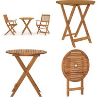 3-tlg. Garten-Essgruppe Klappbar Massivholz Akazie - Klapptische - Gartenmöbel - Esszimmerset - Holztisch - Akazientisch - Home & Living von VIDAXL