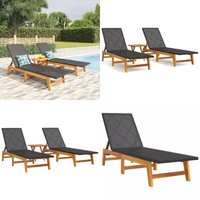 3-tlg. Garten-Lounge-Set Poly Rattan & Massivholz Akazie - Gartenloungeset - Loungemöbel - Gartenmöbel - Akasienholz - Rattan Möbel - Home & Living von VIDAXL