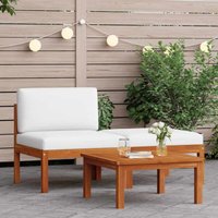 3-tlg. Garten-Lounge-Set mit Auflagen Akazie Massivholz - Vidaxl von VIDAXL