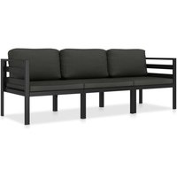 3-tlg. Garten-Lounge-Set mit Kissen Aluminium Anthrazit - Vidaxl von VIDAXL