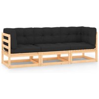 3-tlg. Garten-Lounge-Set mit Kissen Kiefer Massivholz - Vidaxl 3-tlg. Garten-Lounge-Set mit Kissen Kiefer Massivholz - Vidaxl von VIDAXL
