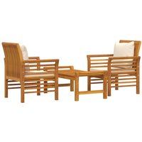 3-tlg. Garten-Lounge-Set mit Kissen Massivholz Akazie Vidaxl von VIDAXL