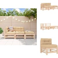 3-tlg. Garten-Lounge-Set mit Kissen Massivholz - Gartenmöbel - Loungesessel - Gartenloungeset - Rattan Möbel - Holz Gartenmöbel 3-tlg. Garten-Lounge-Set mit Kissen Massivholz - Gartenmöbel - Loungesessel - Gartenloungeset - Rattan Möbel - Holz Gartenmöbel von VIDAXL