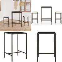 Vidaxl - 3-tlg. Gartenbar-Set mit Kissen Poly Rattan Braun - Gartenbar Set - Outdoor Möbel - Esszimmergarnitur - Rattan Gartenmöbel - Balkonmöbel von VIDAXL