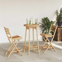 Vidaxl - 3-tlg. Outdoor-Bar-Set Klappbar Bambus von VIDAXL