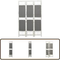 3-tlg. Raumteiler Grau 105x165 cm Stoff - Raumteiler - Paravent - Sichtschutz - Wohnzimmereinrichtung - Schlafzimmereinrichtung von VIDAXL