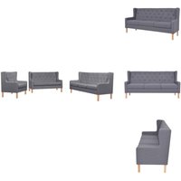 Vidaxl - 3-tlg. Sofa-Set Stoff Grau - Komfortables Sofa Set - Wohnlandschaft - Couchgarnitur - Grau - Modernes Sofa von VIDAXL