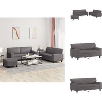 Vidaxl - 3-tlg. Sofagarnitur Grau Kunstleder - Couchgarnitur - Ecksofa - Grau - Ledercouch - Wohnzimmermöbel Vidaxl - 3-tlg. Sofagarnitur Grau Kunstleder - Couchgarnitur - Ecksofa - Grau - Ledercouch - Wohnzimmermöbel von VIDAXL