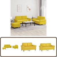 Vidaxl - 3-tlg. Sofagarnitur mit Kissen Gelb Samt - Samtsofa - Couchgarnitur - 2er Sessel - Couchtisch - Lounge Möbel Vidaxl - 3-tlg. Sofagarnitur mit Kissen Gelb Samt - Samtsofa - Couchgarnitur - 2er Sessel - Couchtisch - Lounge Möbel von VIDAXL
