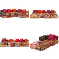 Vidaxl - 4-Sitzer Modularer Pouf Patchwork Stoff - Sofa - Couchtisch - Wohnlandschaft - Lounge Möbel - Patchwork - Home & Living Vidaxl - 4-Sitzer Modularer Pouf Patchwork Stoff - Sofa - Couchtisch - Wohnlandschaft - Lounge Möbel - Patchwork - Home & Living von VIDAXL