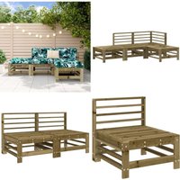 Vidaxl - 4-tlg. Garten-Lounge-Set Kiefernholz Imprägniert - Gartenmöbel - Loungesessel - Gartenloungeset - Rattan Möbel - Kiefernholzmöbel - Home & von VIDAXL