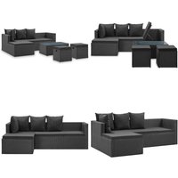 Vidaxl - 4-tlg. Garten-Lounge-Set Schwarz mit Auflagen Poly Rattan - Gartensorgsatz - Lounge Möbel - Outdoor Furniture - PE-Rattan - Gartenecke Vidaxl - 4-tlg. Garten-Lounge-Set Schwarz mit Auflagen Poly Rattan - Gartensorgsatz - Lounge Möbel - Outdoor Furniture - PE-Rattan - Gartenecke von VIDAXL