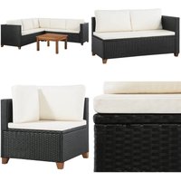 Vidaxl - 4-tlg. Garten-Lounge-Set mit Auflagen Poly Rattan Schwarz - Outdoor Möbel - Gartenmöbel - Lounge Set - Rattan Gartenmöbel - Balkonmöbel Vidaxl - 4-tlg. Garten-Lounge-Set mit Auflagen Poly Rattan Schwarz - Outdoor Möbel - Gartenmöbel - Lounge Set - Rattan Gartenmöbel - Balkonmöbel von VIDAXL