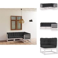 Vidaxl - 4-tlg. Garten-Lounge-Set mit Kissen Kiefer Massivholz - Gartensitzgruppe - Lounge Set - Gartenmöbel - Kiefernholz Möbel - Outdoor Furniture von VIDAXL