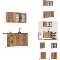 Vidaxl - 4-tlg. Küchenschrank-Set Kalmar Altholz-Optik Holzwerkstoff - Küchenschrank-Set - Küchenschrank-Sets - Küchenzeile Einbauküche von VIDAXL