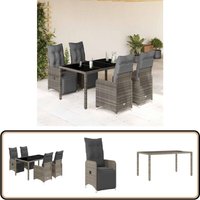 Vidaxl - 5-tlg. Garten-Bistro-Set mit Kissen Grau Poly Rattan Vidaxl - 5-tlg. Garten-Bistro-Set mit Kissen Grau Poly Rattan von VIDAXL