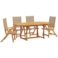 5-tlg. Garten-Essgruppe Massivholz Akazie und Textilene Vidaxl von VIDAXL