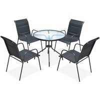 5-tlg. Garten-Essgruppe Stahl Schwarz Vidaxl von VIDAXL