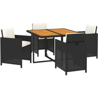 5-tlg. Garten-Essgruppe mit Kissen Poly Rattan Schwarz Vidaxl 5-tlg. Garten-Essgruppe mit Kissen Poly Rattan Schwarz Vidaxl von VIDAXL