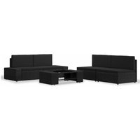 5-tlg. Garten-Lounge-Set Poly Rattan Schwarz - Vidaxl 5-tlg. Garten-Lounge-Set Poly Rattan Schwarz - Vidaxl von VIDAXL