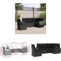 5-tlg. Garten-Sofagarnitur mit Kissen Schwarz Poly Rattan - Gartenmöbel - Outdoor Möbel - Rattan Gartenset - Lounge Set - Esstischgarnitur - Home & 5-tlg. Garten-Sofagarnitur mit Kissen Schwarz Poly Rattan - Gartenmöbel - Outdoor Möbel - Rattan Gartenset - Lounge Set - Esstischgarnitur - Home & von VIDAXL