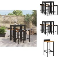 5-tlg. Gartenbar-Set Schwarz Poly Rattan & Massivholz Akazie - Gartenbar Set - Outdoor Möbel - Gartenmöbeln - Esszimmergarnitur - Balkonmöbel 5-tlg. Gartenbar-Set Schwarz Poly Rattan & Massivholz Akazie - Gartenbar Set - Outdoor Möbel - Gartenmöbeln - Esszimmergarnitur - Balkonmöbel von VIDAXL