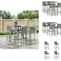 5-tlg. Gartenbar-Set mit Kissen Grau Poly Rattan - Gartenbar Set - Outdoor Möbel - Gartenmöbel - Esszimmergarnitur - Lounge Set 5-tlg. Gartenbar-Set mit Kissen Grau Poly Rattan - Gartenbar Set - Outdoor Möbel - Gartenmöbel - Esszimmergarnitur - Lounge Set von VIDAXL