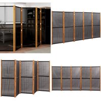 5-tlg. Raumteiler Schwarz 350x180 cm - Raumteiler - Paravent - Trennwand - Akzentmöbel - Wohnzimmerdeko - Home & Living von VIDAXL