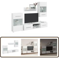 Vidaxl - 5-tlg. Wohnwand mit LED-Beleuchtung Mattweiß Holzwerkstoff Vidaxl - 5-tlg. Wohnwand mit LED-Beleuchtung Mattweiß Holzwerkstoff von VIDAXL