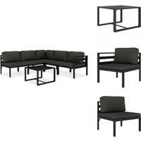 Vidaxl - 6-tlg. Garten-Lounge-Set mit Kissen Aluminium Anthrazit - Gartensofa - Loungesessel - Gartenmöbeln - Outdoor Möbel - Alu-Sofa von VIDAXL