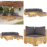 6-tlg. Garten-Lounge-Set mit Kissen Massivholz Teak - Garten Lounge Set - Holz Möbel - Teakholz Gartenmöbel - Gartenmöbel Set - Loungesessel - Home & 6-tlg. Garten-Lounge-Set mit Kissen Massivholz Teak - Garten Lounge Set - Holz Möbel - Teakholz Gartenmöbel - Gartenmöbel Set - Loungesessel - Home & von VIDAXL