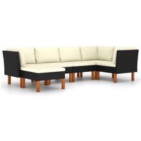 6-tlg. Garten-Lounge-Set mit Kissen Poly Rattan Schwarz Vidaxl 6-tlg. Garten-Lounge-Set mit Kissen Poly Rattan Schwarz Vidaxl von VIDAXL