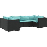 6-tlg. Garten-Lounge-Set mit Kissen Schwarz Poly Rattan Vidaxl 6-tlg. Garten-Lounge-Set mit Kissen Schwarz Poly Rattan Vidaxl von VIDAXL
