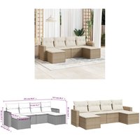 6-tlg. Garten-Sofagarnitur mit Kissen Beige Poly Rattan - Gartenmöbel - Outdoor Möbel - Rattan Sofa - Lounge Set - Esszimmergarnitur - Home & Living 6-tlg. Garten-Sofagarnitur mit Kissen Beige Poly Rattan - Gartenmöbel - Outdoor Möbel - Rattan Sofa - Lounge Set - Esszimmergarnitur - Home & Living von VIDAXL