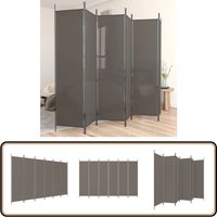 6-tlg. Paravent Anthrazit 300x200 cm Stoff - Paravent - Raumteiler - Zimmerteilung - Sichtschutz - Wohnraumgestaltung von VIDAXL